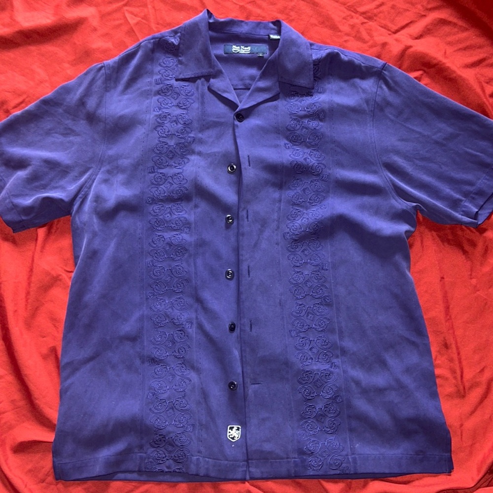 Nat Nast purple button down shirt size M